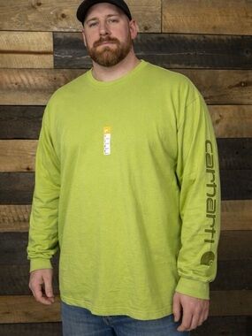 Carhartt Men's Long-Sleeve Tee in Lime